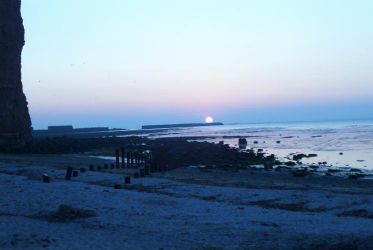 Sonnenuntergang ber Helgoland