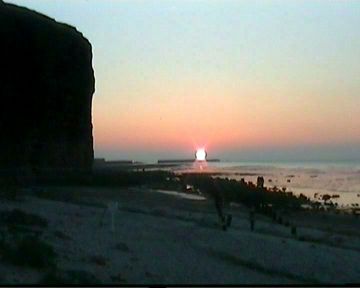 Sonnenuntergang ber Helgoland