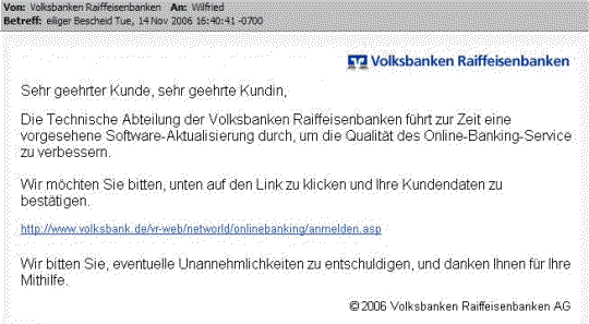 Phishing - Volksbanken
