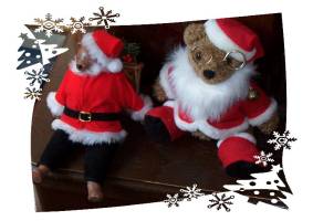 Weihnachtsdekoration: 2 Weihnachtsmänner